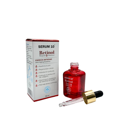 ✨SERUM 10 RETINOL: Dile Adiós a las Arrugas, Marcas de Acné, Manchas y Dile Hola a  Una Piel Perfecta!✨